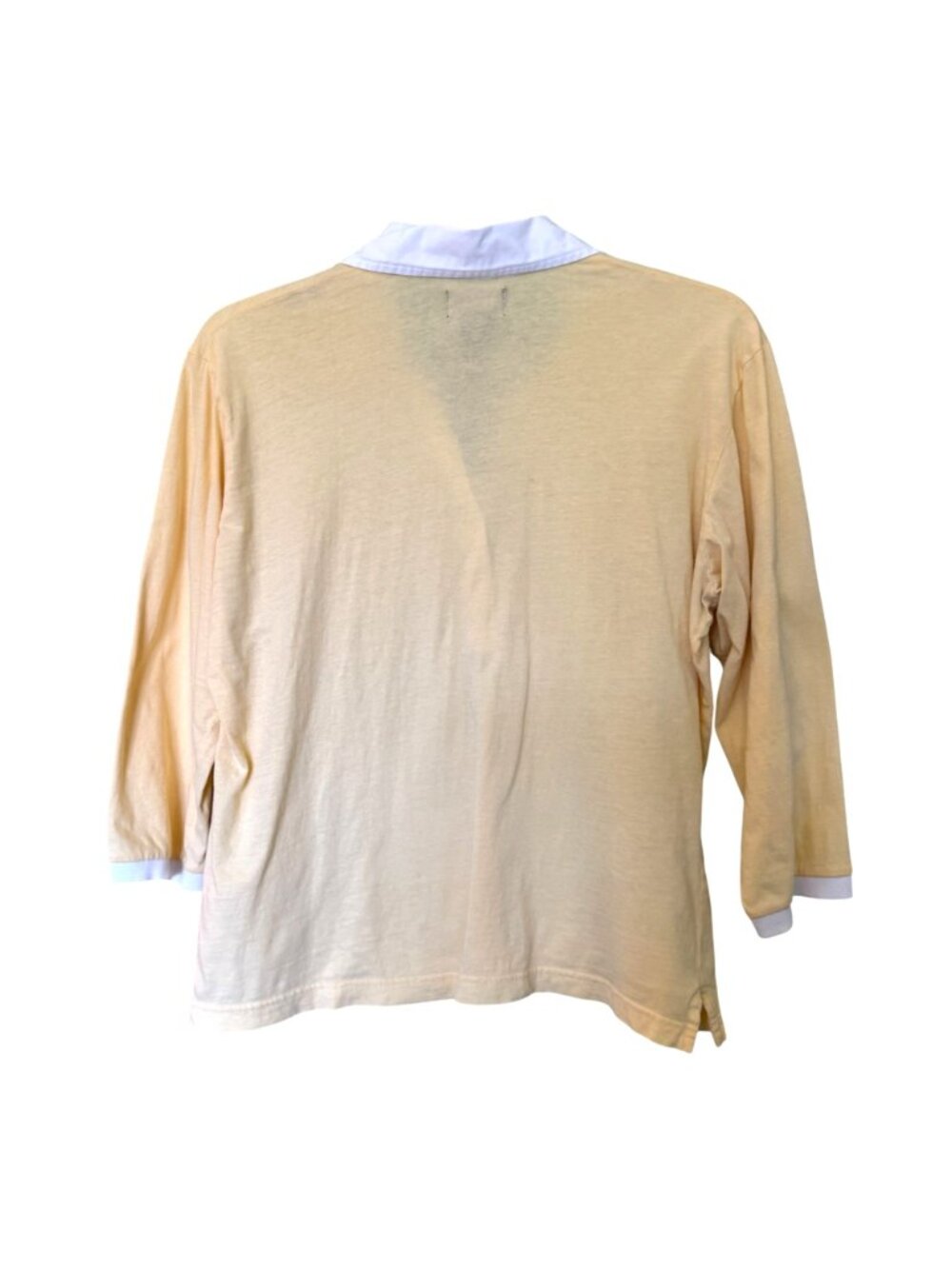 Abercrombie & Fitch Women’s Size L Polo Shirt Yellow Cotton Long Sleeves Y2K - Picture 3 of 11